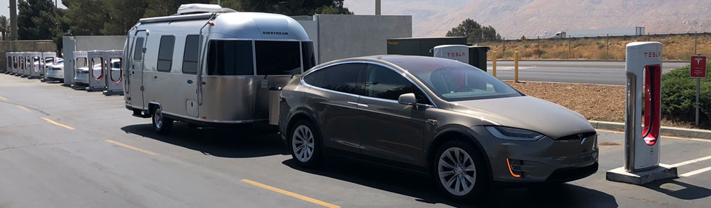 Titanium-Tesla-Model-X-90D-Airstream-Sport-22FB Titanium Tesla Model X pulling Airstream Sport 22FB travel trailer